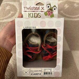 Twisted X Kids Shiny Leopard Red Shoes